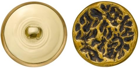 C&C מוצרי מתכת 5044 פגזים מתכת כפתור, גודל 45 Ligne, זהב עתיק, 36-Pack