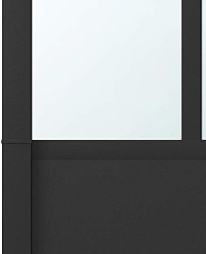 JUBEST DIY הזזה מזכוכית דלת האסם, 30 x 84in צרפתי מודרני הדלת, חסון זכוכית מחוסמת מסגרת אלומיניום הזזה ארון דלת המטבח,