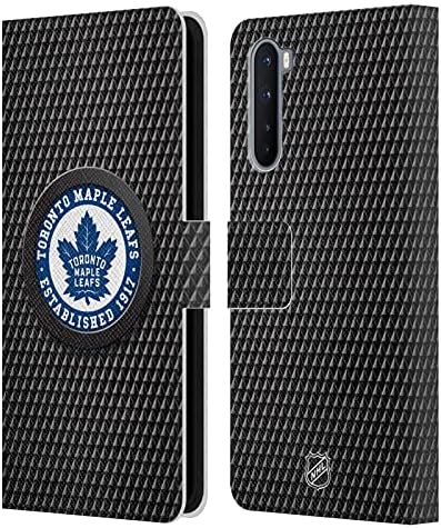 בראש עיצובים רישיון רשמי NHL פאק מרקם טורונטו מייפל ליפס עור הספר הארנק Case כיסוי תואם עם OnePlus Nord 5G