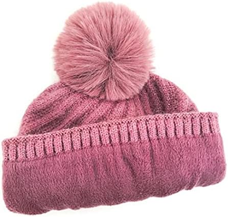 LSDJGDDE Windproof חורף כובע רכיבה חם סרוג כובע צמר לחורף לנשים חם, סינר שני חלקים חליפה (צבע : A, גודל : גודל אחד)