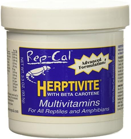 HERPTIVITE מולטי ויטמין על זוחלים ודו-חיים (3.3 עוז) כחול בקבוק, Pack 1