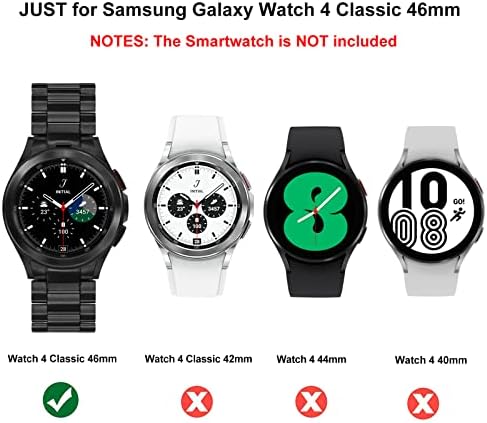 TRUMiRR אין פער הלהקה Galaxy השעון 4 קלאסי 46mm שחור, מוצק קליפ פלדה אל חלד רצועת שעון החלפת רצועה עבור Samsung Galaxy