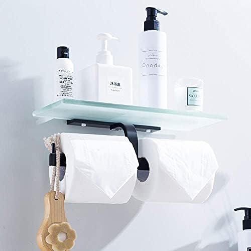 ZJBD אמבטיה כללי מקלחת מדף,חדר אמבטיה שטח אלומיניום לא הקידוח הקיר תלויה ארגונית אחסון מדפים עם היניקה גביע(צבע:שחור)