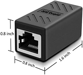 RJ45 מוטבע מצמד, RJ45 מצמד, רשת מצמד עבור Cat7/Cat6/Cat5e/cat5 Ethernet, כבל מאריך מחבר נקבה לנקבה, שחור 6 Pack