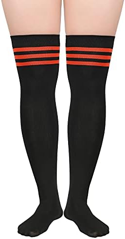 Zando נשים בתוספת גודל הירך גבוהה גרביים מעל הברך דק גרביים ארוכות ספורט טייץ פסים מקרית מחממי רגליים