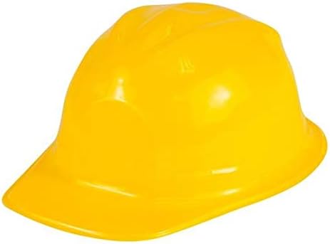 רוד איילנד חידוש גודל ילד פלסטיק צהוב בנייה כובע, 12 כובעים לכל הזמנה