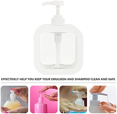 Toyvian 4pcs ברור פלסטיק מרובע משאבה, בקבוקים למילוי חוזר משאבה בקבוק פלסטיק עבור סבון נוזלי, שמפו, סבון גוף