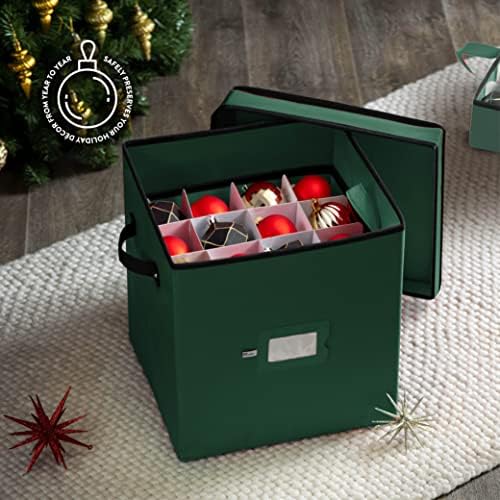 פרמיה קישוט חג המולד תיבת אחסון עם מכסה - 3 אינץ ' תא, מיכל אחסון ממשיך 64 חג קישוטים חג המולד קישוטים ואביזרים - מדמיע