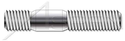 (50 יח') M16-2.0 X 110mm, דין 938, מטרי, כפול הסתיים עם חתיך רגיל מרכז, בורג-באחרית 1.0 X קוטר, נירוסטה A4