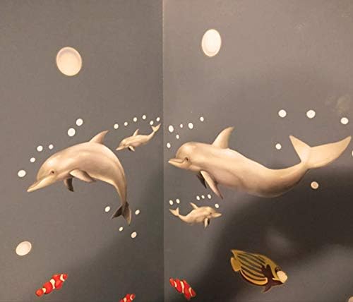 צור-A-ציור של דולפין מדבקות קיר ~מתחת לים אוקיינוס חדר ילדים עיצוב מדבקות ניתנות להסרה, מקלפים ומדביקים אמנות