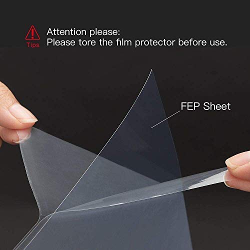 FEP סרט Phrozen סוניק מגה 8K מדפסת 3D, 3 יח 'FEP גיליון 430 x 300 x 0.15 מ מ עם סרט מגן על LCD, DLP SLA UV שרף מדפסת