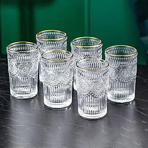 זכוכית Drinkware סט כוסות זכוכית (סט של 6) 12oz מעורב לשתות כוס מים, מיץ, בירה, קוקטייל מטבח זכוכית להגדיר משקה מעורב