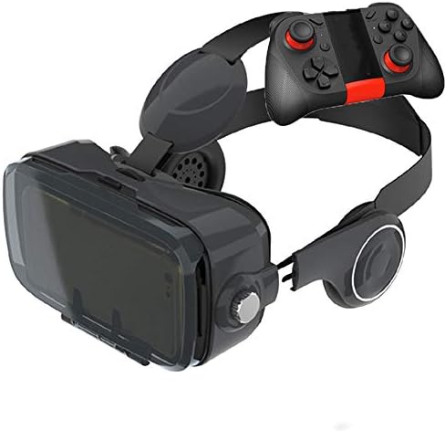 YANJINGYJ מציאות מדומה אוזניות,3D Vr משקפיים משקפי מציאות מדומה, ראש רכוב מתאים למשחקים/סרטים תמיכה 4.0-6.5 אינץ ' iPhone/אנדרואיד