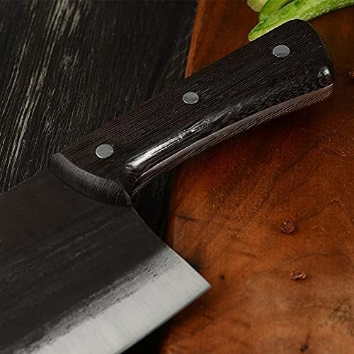 המטבח הסיני הקופיץ סכין 4Cr13 נירוסטה בישול סכיני שף עץ וונגה להתמודד עם חיתוך הסכין החותכת מלא סכין (צבע : חיתוך סכין)