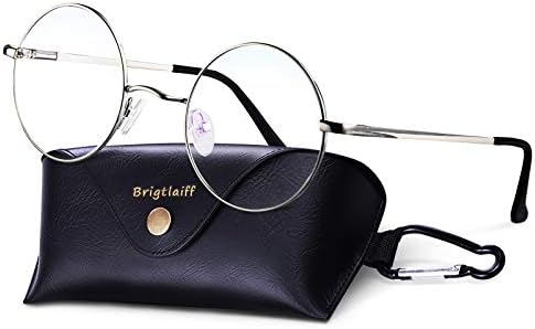 Brigtlaiff סיבוב אור כחול חוסם משקפיים עבור גברים, נשים, ג ' ון לנון בסגנון משחקי המחשב טלוויזיה משקפיים נגד לחץ בעיניים