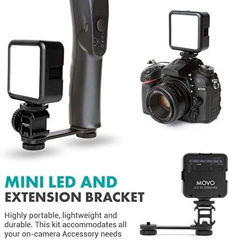 Movo LED-XS מצלמה אור VB05 קר הנעל סיומת בר - אור LED וידאו וקר הנעל הר על מאזנים-חצובה - Smartphone Vlogging ציוד תואם