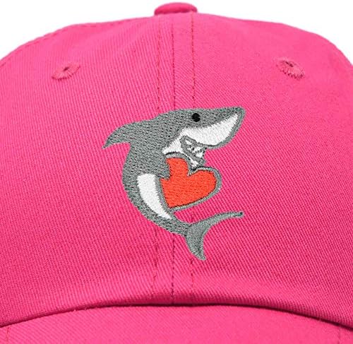 כריש עם לב יום האהבה כובע נשים רקמה על כובע בייסבול
